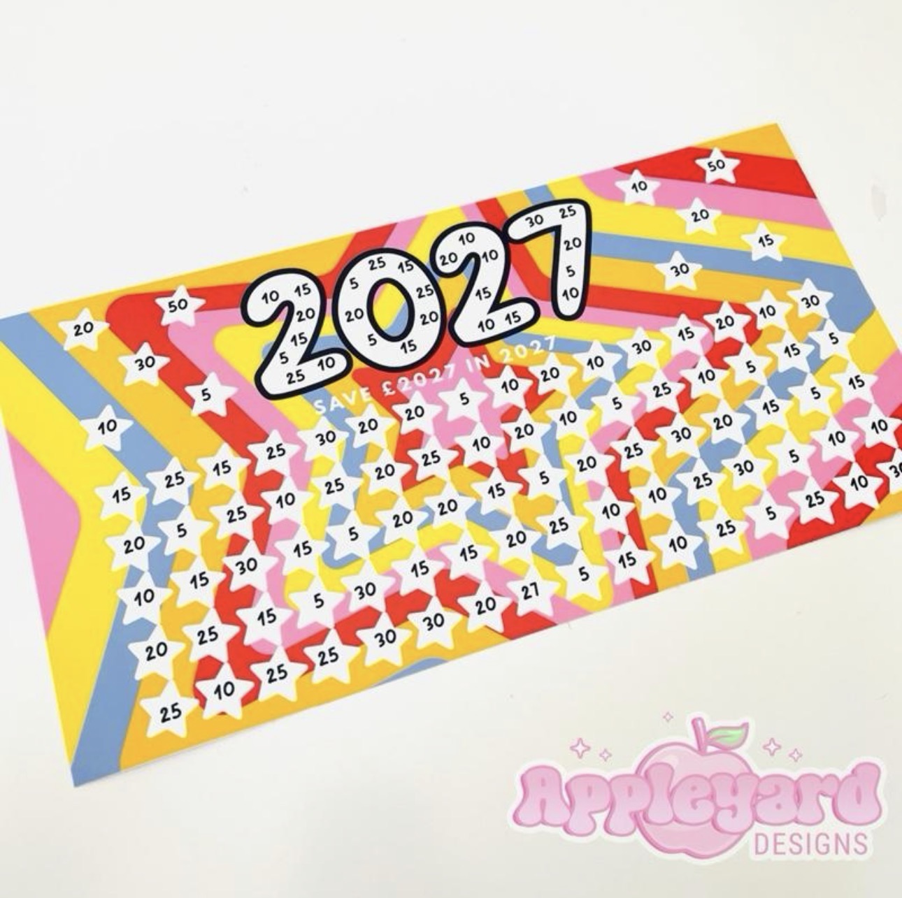 Save £2027 in 2027 Saving Tin Sticker