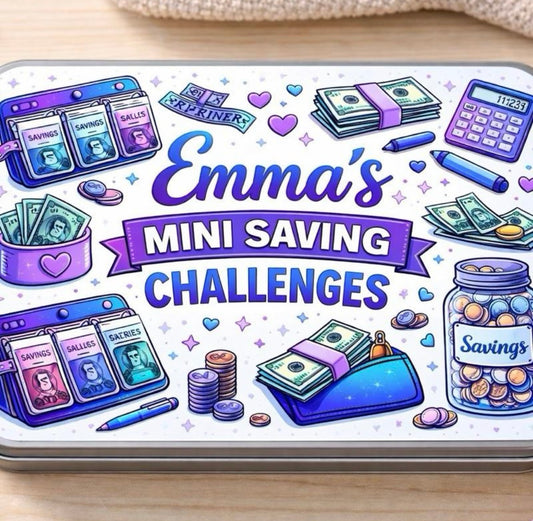 Personalised mini saving challenges tin