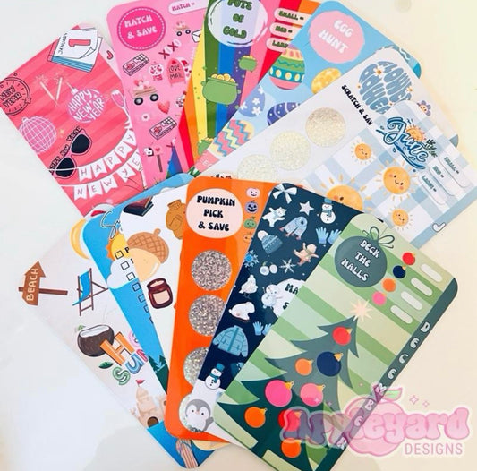12 month Annual Savings Cash stuffing challenge cards