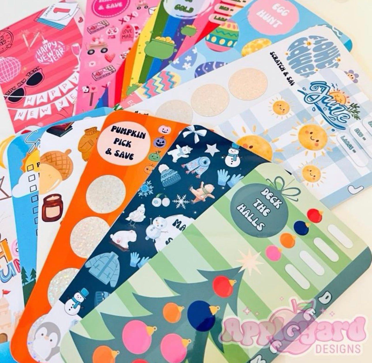 12 month Annual Savings Cash stuffing challenge cards